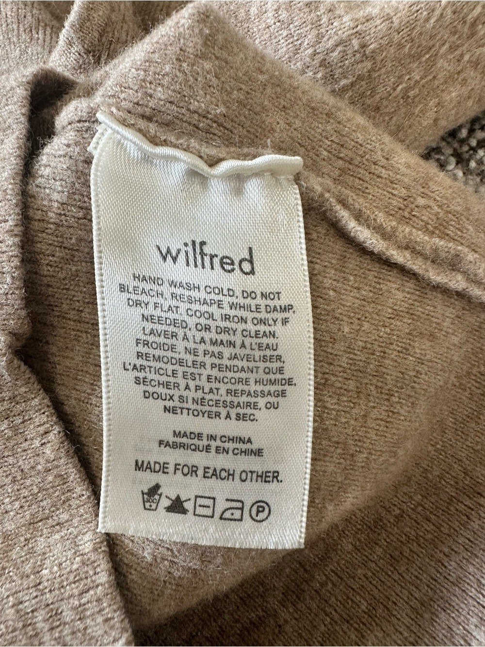 Wilfred Greer Sweater Size XS Heather Tannin Aritzia - Picture 6 of 10